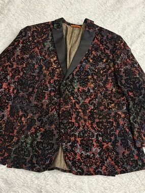 TALLIA Black Velvet Floral Print
Peak lapels felt undercollar Sport
Coat 50R